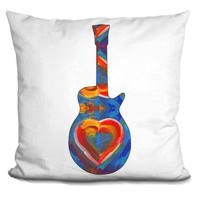 LiLiPi Pop Art Guitar Heart Brush Decorative Accent Throw Pillow
