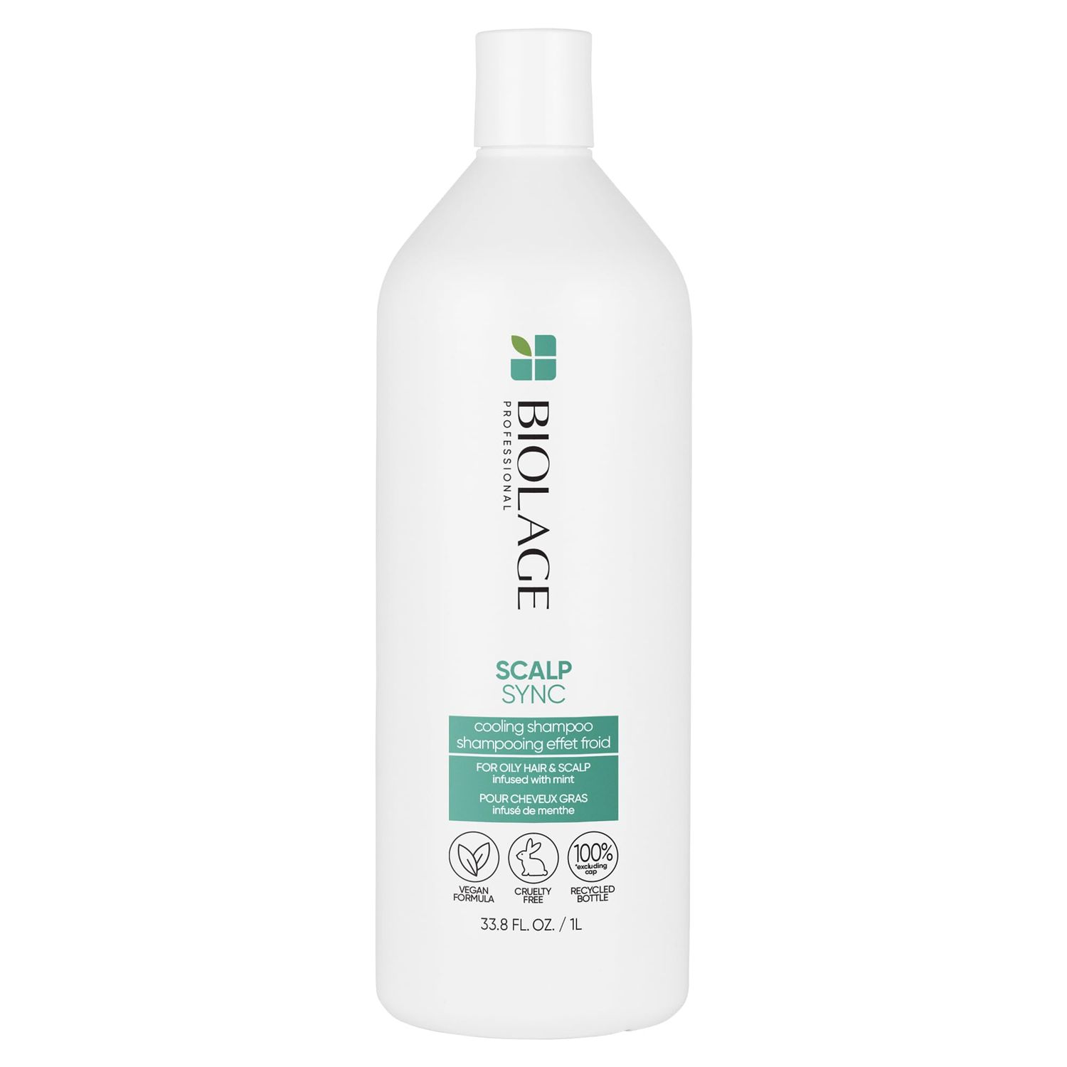 Biolage Cooling Mint Scalp Sync Shampoo | Cleanses Excess Oil From The Hair &amp; Scalp | For Oily Hair &amp; Scalp | Cool Sensation | Cruelty Free | Vegan | Salon Shampoo | 33.8 Fl. Oz(Packaging May Vary)