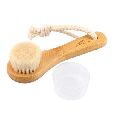Facial Cleansing Brush, Natural Horsehair Exfoliator Face &amp; Body Brush Wooden Handle, Dry Soft Brush for Smooth Radiant Skin, Lymphatic Drainage, Unclogging Pores, Reduce Swelling, Removing Blackhead
