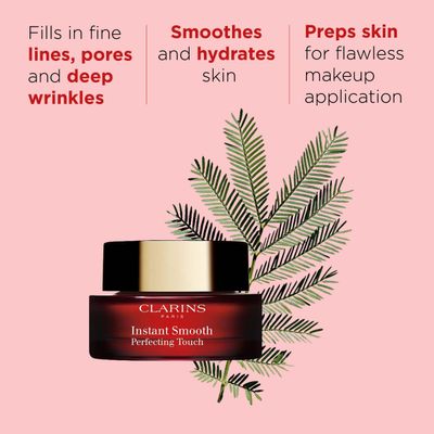 Clarins Instant Smooth Perfecting Touch | Primer, Face Makeup Pore Minimizer | Blurring Primer Targets Wrinkles and Pores | All Skin Types | 0.5 Ounces