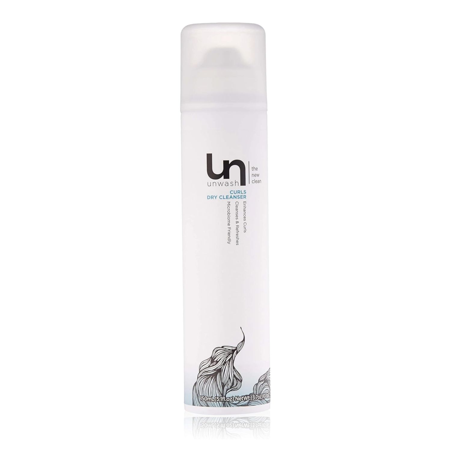 Unwash Curls Dry Cleanser - Lightweight Formula, Cleanse &amp; Add Volume, Enhances Curls, No Residue, For Curly Hair, Cruelty-Free, 5.1 oz