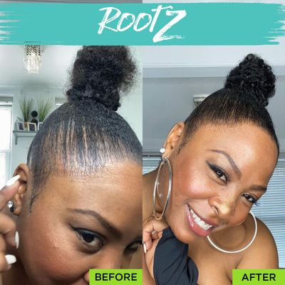 Rootz Medium Brown Grey Root Touch Up Temporary Concealing Powder with Unique Dual Action Brush - Instantly Cover Grey Roots, Shape & Thicken Eyebrows - Smudge Proof, Waterproof & Wax Free