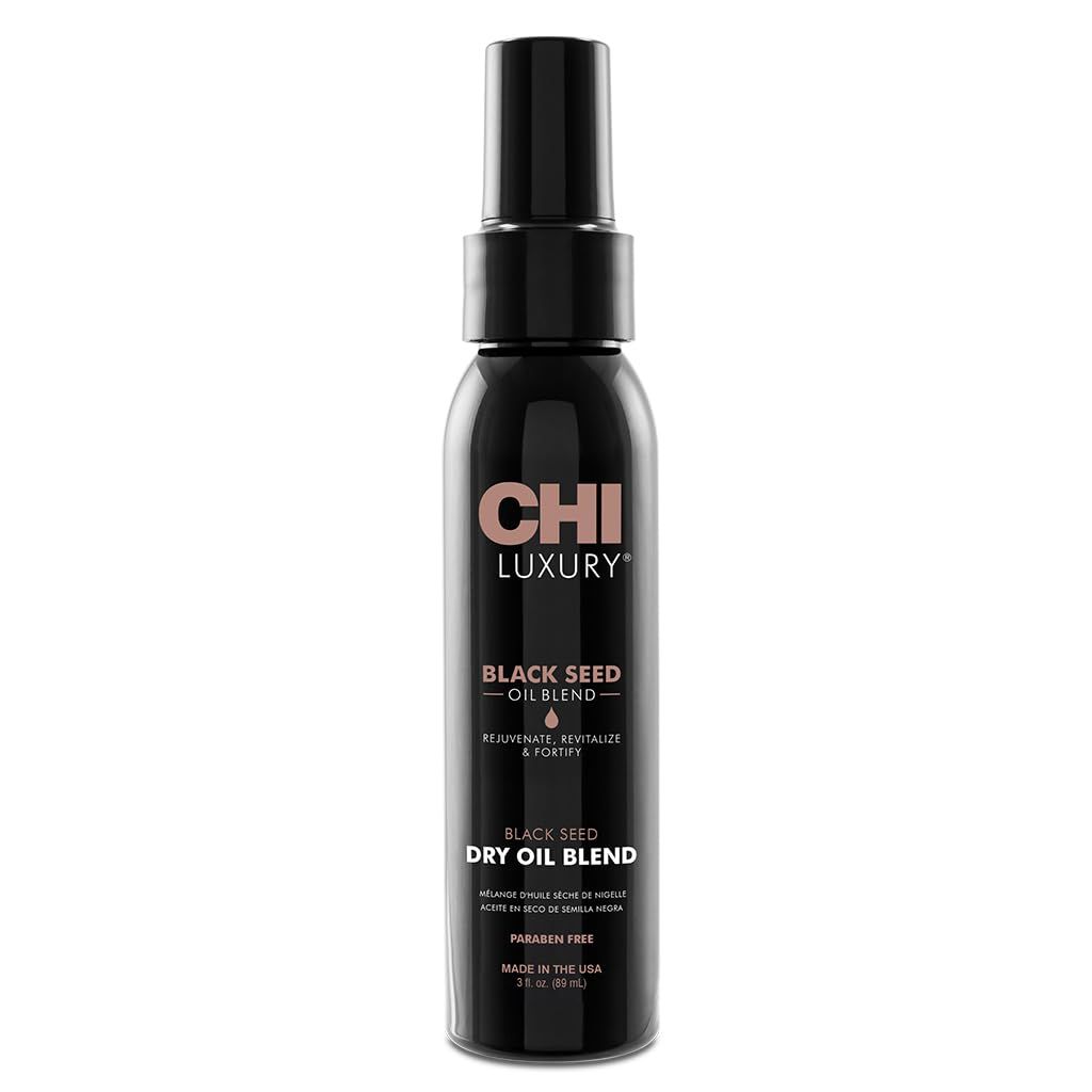 CHI Luxury Black Seed Oil Blend Dry Oil, Revitalizing &amp; Nourishing Hair Oil, Creates Smooth &amp; Shiny Hair, Sulfate, Paraben, &amp; Cruelty-Free, 3 Oz