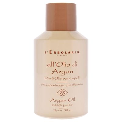 L'Erbolario Argan Oil For Hair - Super-Nourishing, Protective And Shining Treatment - For Softness, Silkiness And Splendor - Delicate Scent Of Hazelnut - For All Hair Types - 3.3 Oz Hair Oil
