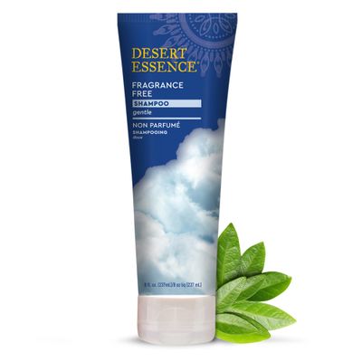 Desert Essence Fragrance Free Shampoo - Pure - 8 Fl Ounce - Unscented - Gloss & Shine - Strengthens Hair - Soft & Revitalized - Green Tea - Vitamins & Minerals - Jojoba Oil