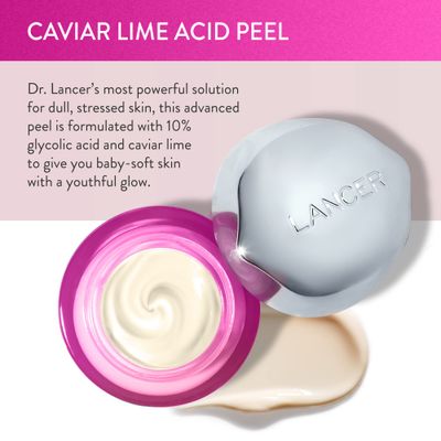 Lancer Skincare Caviar Lime Acid Peel, Retinol Facial Chemical Peel with Brightening Glycolic Acid, 1.7 Fluid Ounces