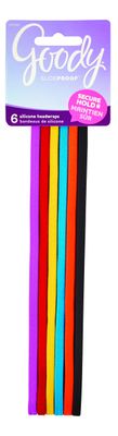 Goody SlideProof Headwraps, 5mm, Brights, 6-count