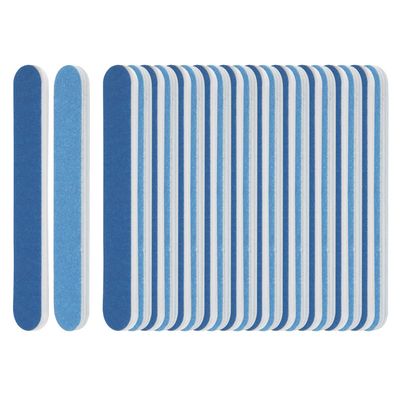 ForPro Professional Collection Mini Foam Board, Double-Sided Nail File, 220/320 Grit, 3.5 L x .5 W, Blue, 50-Count