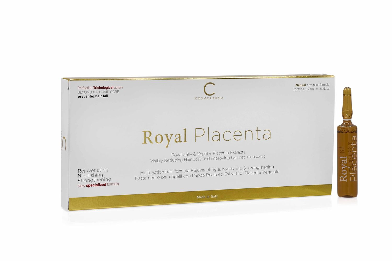 Cosmofarma Royal Placenta Hair Lotion, 10 ML, 12 Count (Pack of 1)