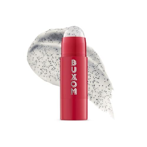 BUXOM Power-Full Lip Scrub, Gentle Sugar Exfoliator, Hydrating Scrub Stick for Lip Prep, Moisturizing Lip Care with Papaya Seed Oil, Cruelty Free