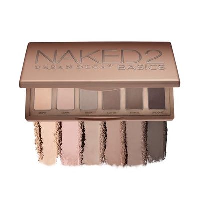 URBAN DECAY Naked 2 Basics Eyeshadow Palette, Velvety Matte Finish, 6 Nude Taupe &amp; Brown Neutral Eye Shadows, Natural Everyday to Smokey Eye Makeup Looks, Travel Friendly Size, Vegan, Cruelty-free