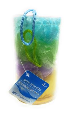 April Bath &amp; Shower Mesh Bath Sponges, 4-ct. Packs (4)