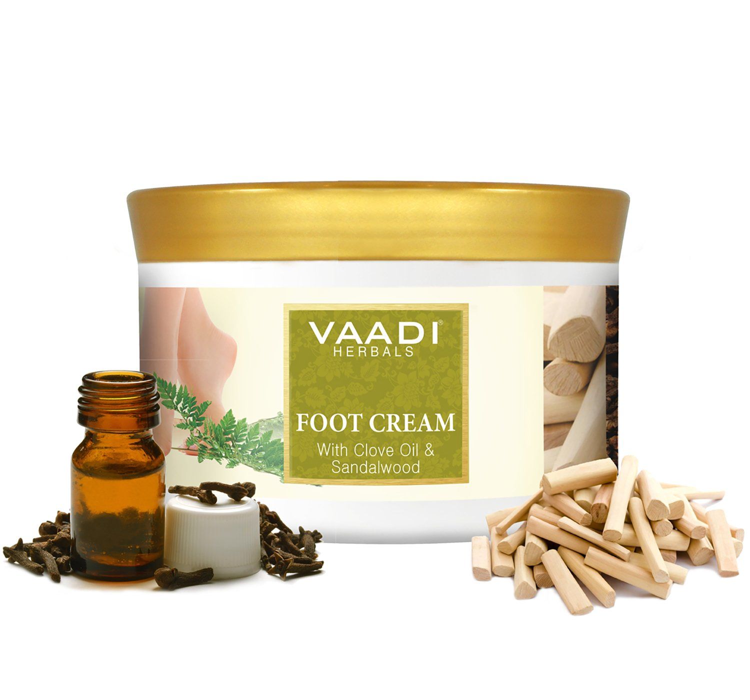 Vaadi Herbals Foot Cream, Clove Oil and Sandalwood, 500g