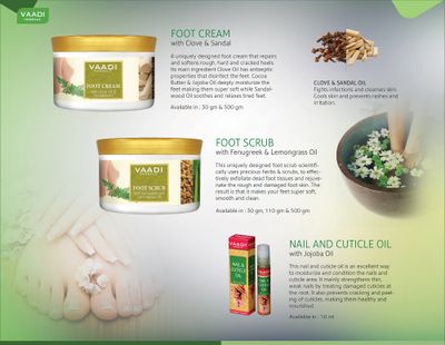 Vaadi Herbals Foot Cream, Clove Oil and Sandalwood, 500g
