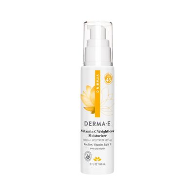 Derma E Vitamin C Weightless Moisturizer SPF 45 - Skin Brightening Face Cream with Mineral UVA/UVB Sunscreen - Hydrating Facial Moisturizer for Lines, Wrinkles and Uneven Tone, 2 Fl Oz