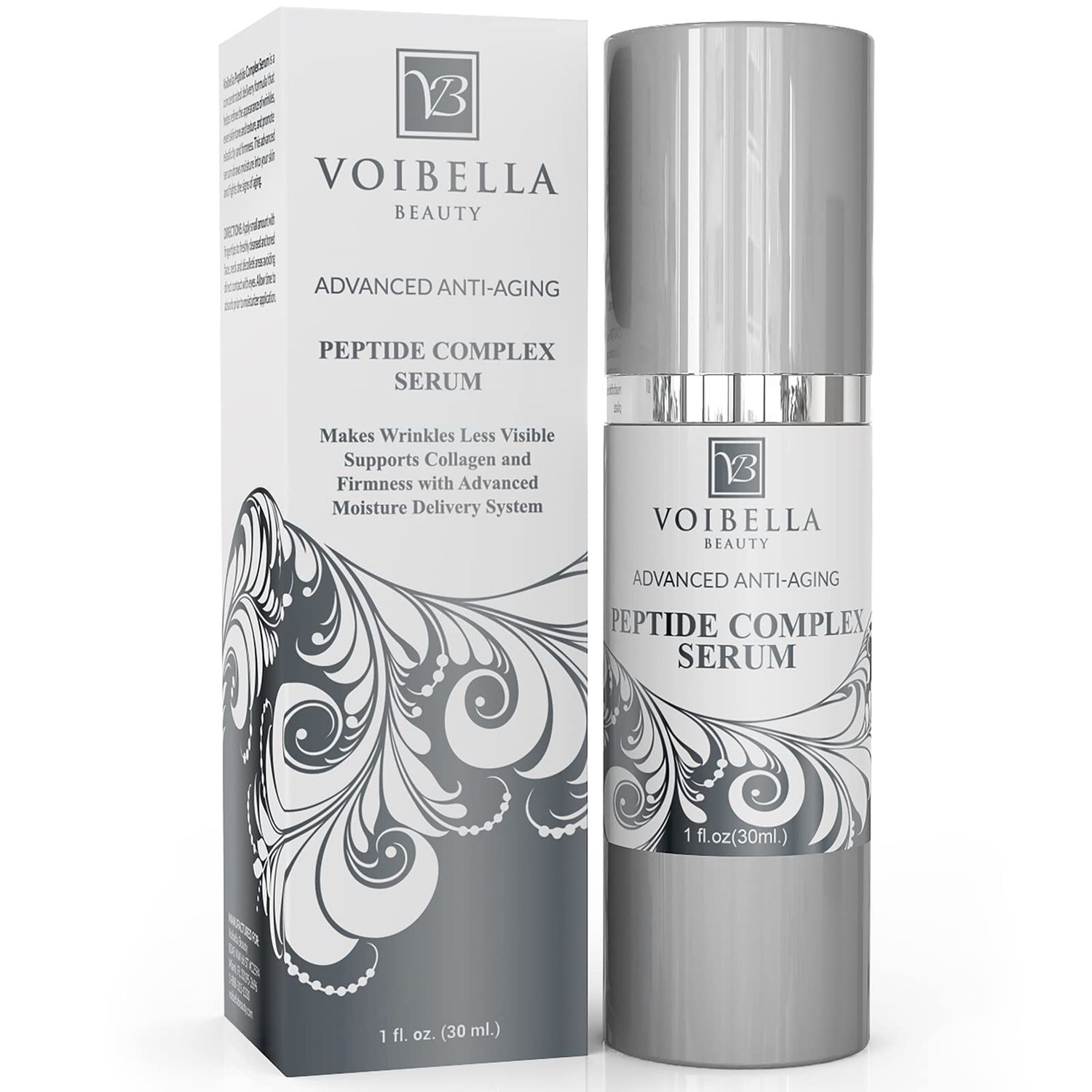 Peptide Complex Serum For Face &amp; Collagen Support - Natural &amp; Organic Anti Aging Skin Serum - Peptides, Hyaluronic Acid, Amino Acids &amp; Vitamin E for Wrinkles, Hydrating, Firming &amp; Elasticity