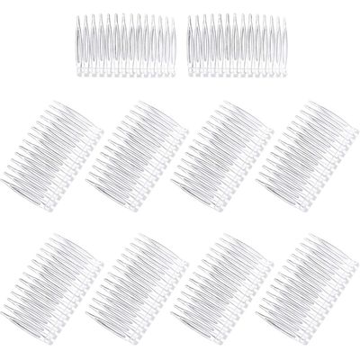 Pangda 10 Pieces Clear Hair Combs Women Hair Clip Combs 14 Teeth Plastic Bridal Wedding Veil Combs for Girl Fine Hair Styling Accessories