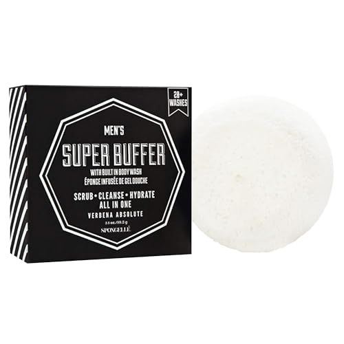 Spongelle Men&#39;s Super Buffer Built-In Body Wash (Verbena Absolute)