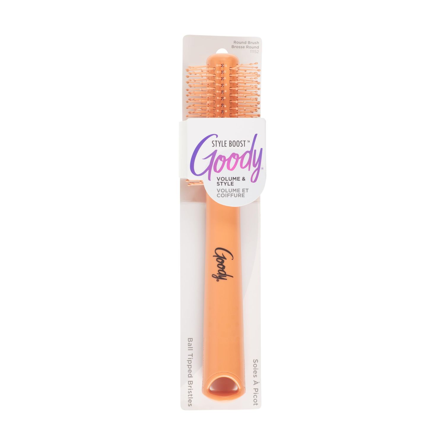 Goody Style Boost 21 mm Round Brush, Adds Lift &amp; Hair Volume, Use as a Blow Out Brush or Styling Brush, Easy-Grip Handle, Comfortable Hair Brush for Fine Hair, For Short &amp; Medium Hair, Coral