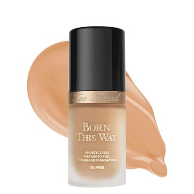 Too Faced Born This Way Natural Finish Longwear Liquid Foundation | Medium-To-Full Coverage | Hydrating + Oil Free, 1 Fl Oz, Natural Beige