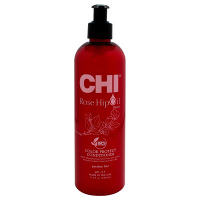 CHI Rosehip Oil Protecting Conditioner, Restores Moisture To Color-Treated Hair &amp; Helps Retain Color, Sulfate, Paraben, &amp; Cruelty-Free, 11.5 Oz