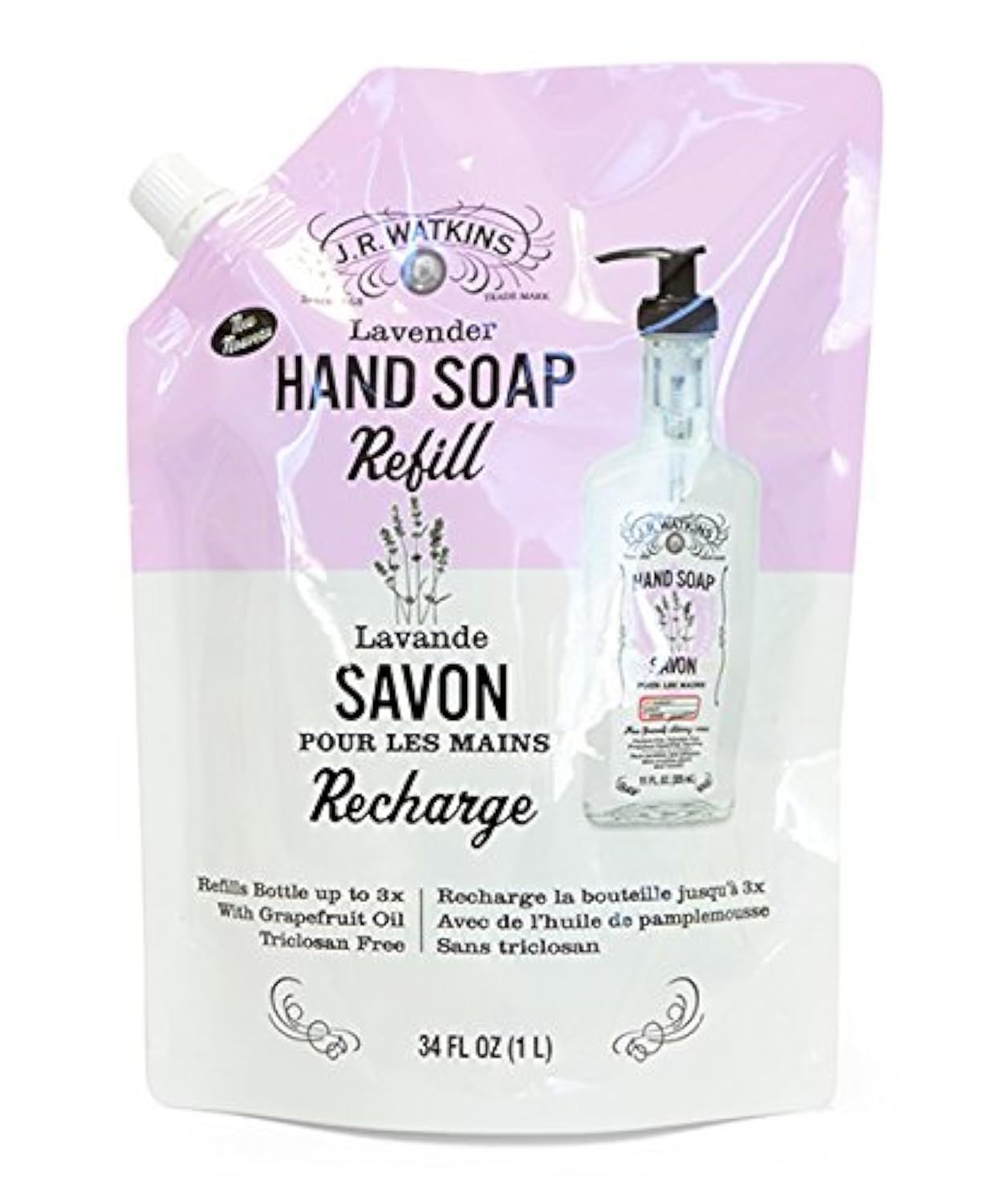 J.r. Watkins Lavender Refill Liquid Hand Soaps, 34 Oz