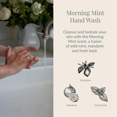 Archipelago Botanicals Morning Mint Liquid Hand Soap, Moisturizing Daily Hand Wash with Soap Pump, Kitchen or Bathroom Hand Soap, 17.0 Fl. Oz.