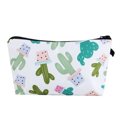Soochat Cactus Makeup Bag Cactus Cosmetic Bag Cute Necessaries for Women Makeup Travelling