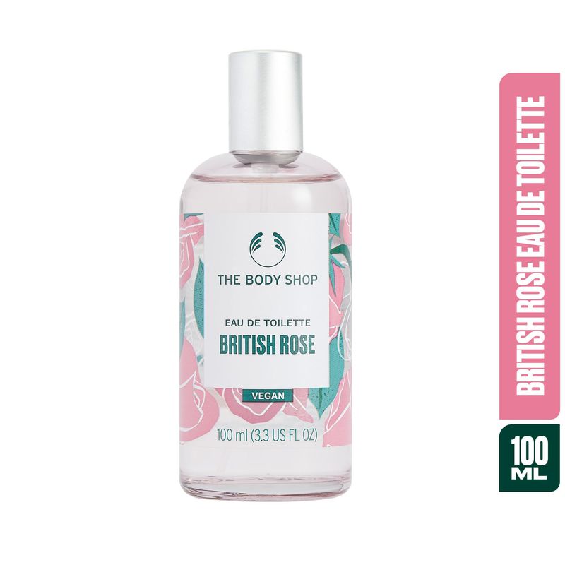 The Body Shop British Rose Eau De Toilette - Fresh Dewy Fragrance - Vegan - 3.3 oz