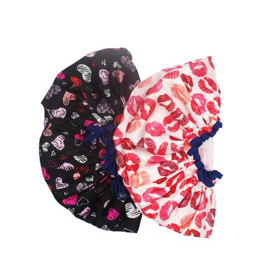 Bleu Bath (2 Pack) Sexy Lovely Fashion Style Hair Cap Extra Large Double Layer Lined Waterproof Durable Eco-Friendly Shower Cap with Tight Elastic-Fashionista Collection Bath Cap (Lovely Style)