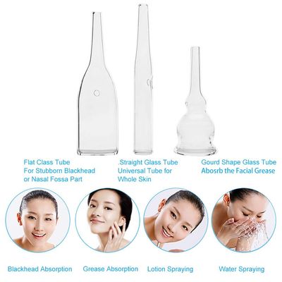 Nikou Vacuum Glass Tube - 3Pcs Glass Pipes Kit for Removal Face Cleanser Beauty Machine Accessories Removing Tool Set