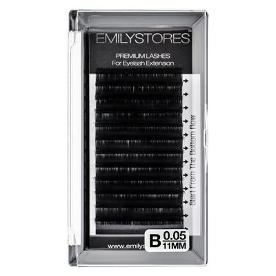 EMILYSTORES Lash Extensions 0.05mm Thickness B Curl 11mm Length Natural Looking Volume Eyelashes For Eyelash Extensions(0.05,B,11mm)
