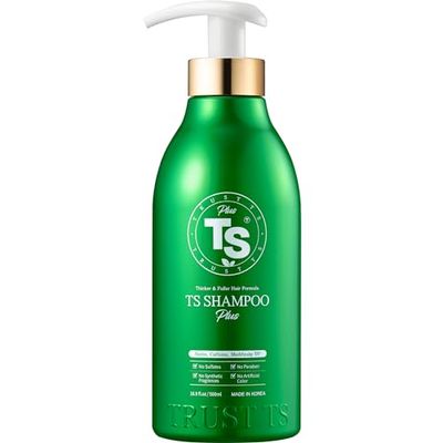 TS Shampoo plus 500ml (16.9oz) for hair thinning Hair with Biotin+Pantenol+Caffein for Fuller Healthy Hair and Scalp, Provides Vital Elements for Hair. No Sulfate, No Artificial Fragnace or Color.