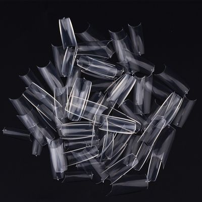 enForten 500pcs Clear Color Well Less Nail Tips Half Cover Acrylic UV Gel French False Nails 10 Sizes for Nail Salons and Home DIY Deco