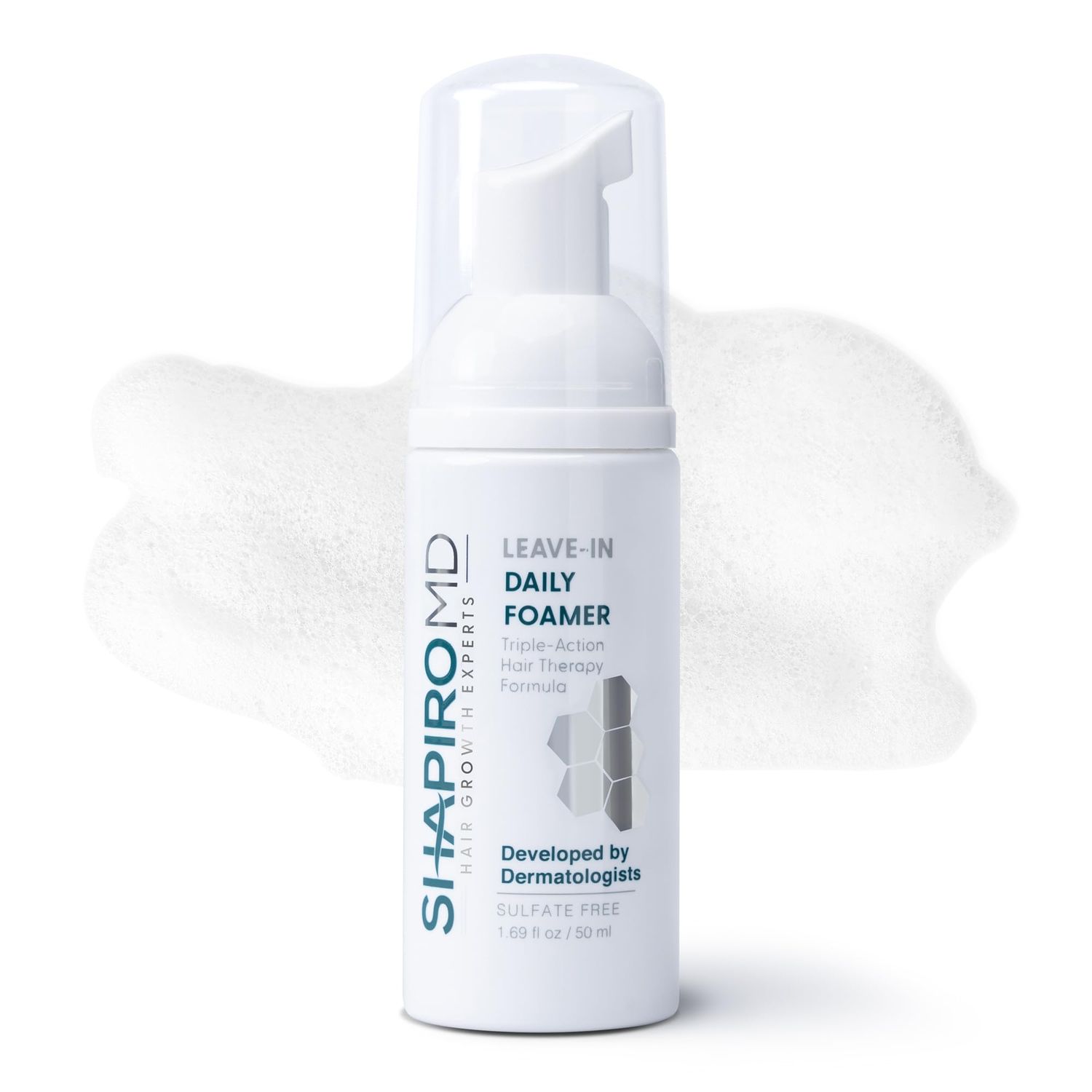 Hair Loss Leave-In Daily Foam | DHT Fighting Vegan Formula for Thinning Hair Developed by Dermatologists | Experience Healthier, Fuller &amp; Thicker Looking Hair - Shapiro MD | 1-Month Supply