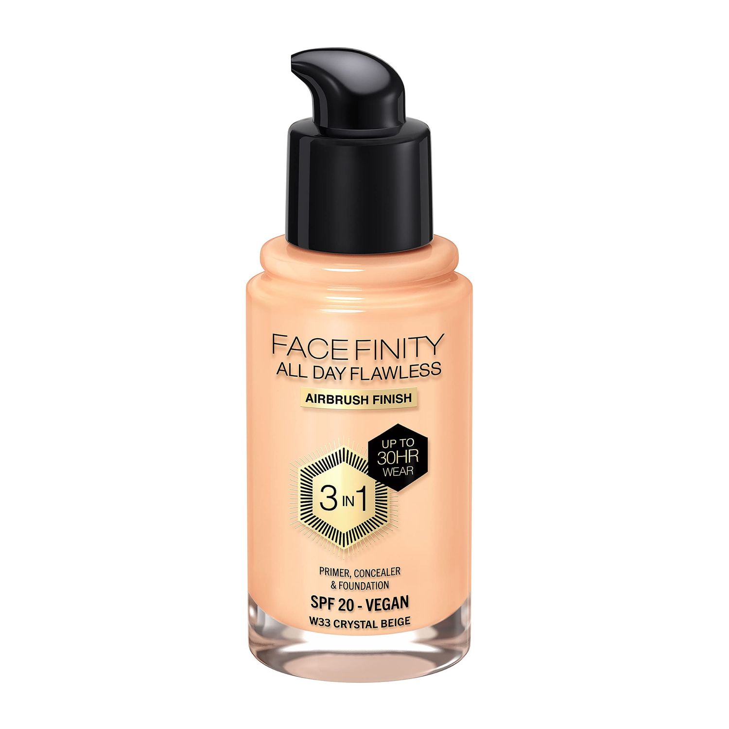 Max Factor Facefinity All Day Flawless 3 In 1 Foundation SPF 20, No. 33 Crystal Beige