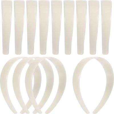 HESTYA White Plastic Headbands DIY 1 Inch Plain Blank No Teeth Hair Bands Plain Headbands for Women Halloween Christmas