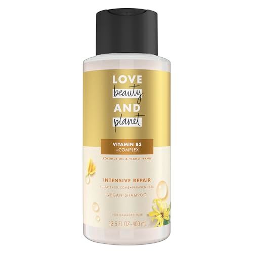 Love Beauty and Planet Shampoo with Vitamin B3 Coconut Oil &amp; Ylang Ylang for Intensive Repair for Damaged Hair Sulfate, Silicone, &amp; Paraben Free. Cruelty-Free. 13.5 oz