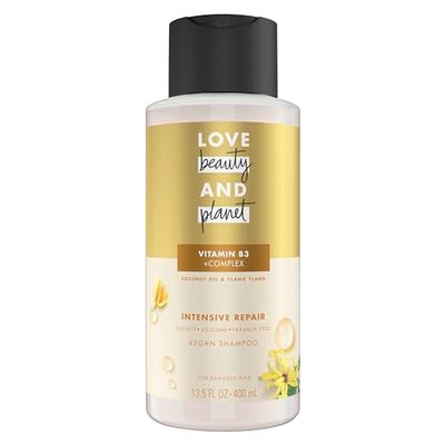 Love Beauty and Planet Shampoo with Vitamin B3 Coconut Oil &amp; Ylang Ylang for Intensive Repair for Damaged Hair Sulfate, Silicone, &amp; Paraben Free. Cruelty-Free. 13.5 oz