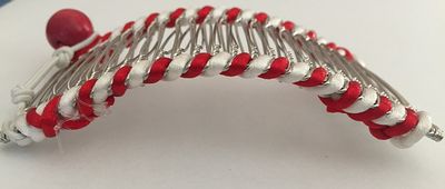 Stretch Banana Clip by HairZing - Double Comb for Thick, Curly, Kinky Hair - Put Your Hair Up in Seconds w/No Damage, Creases, or Pain (Candy Cane - Medium, Medium)