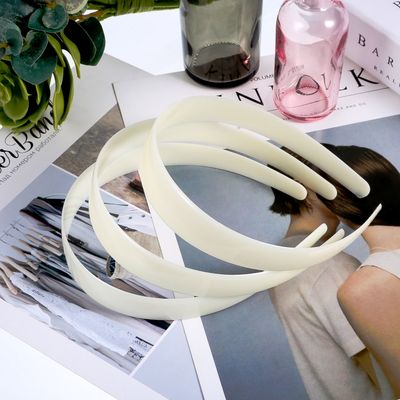 HESTYA White Plastic Headbands DIY 1 Inch Plain Blank No Teeth Hair Bands Plain Headbands for Women Halloween Christmas