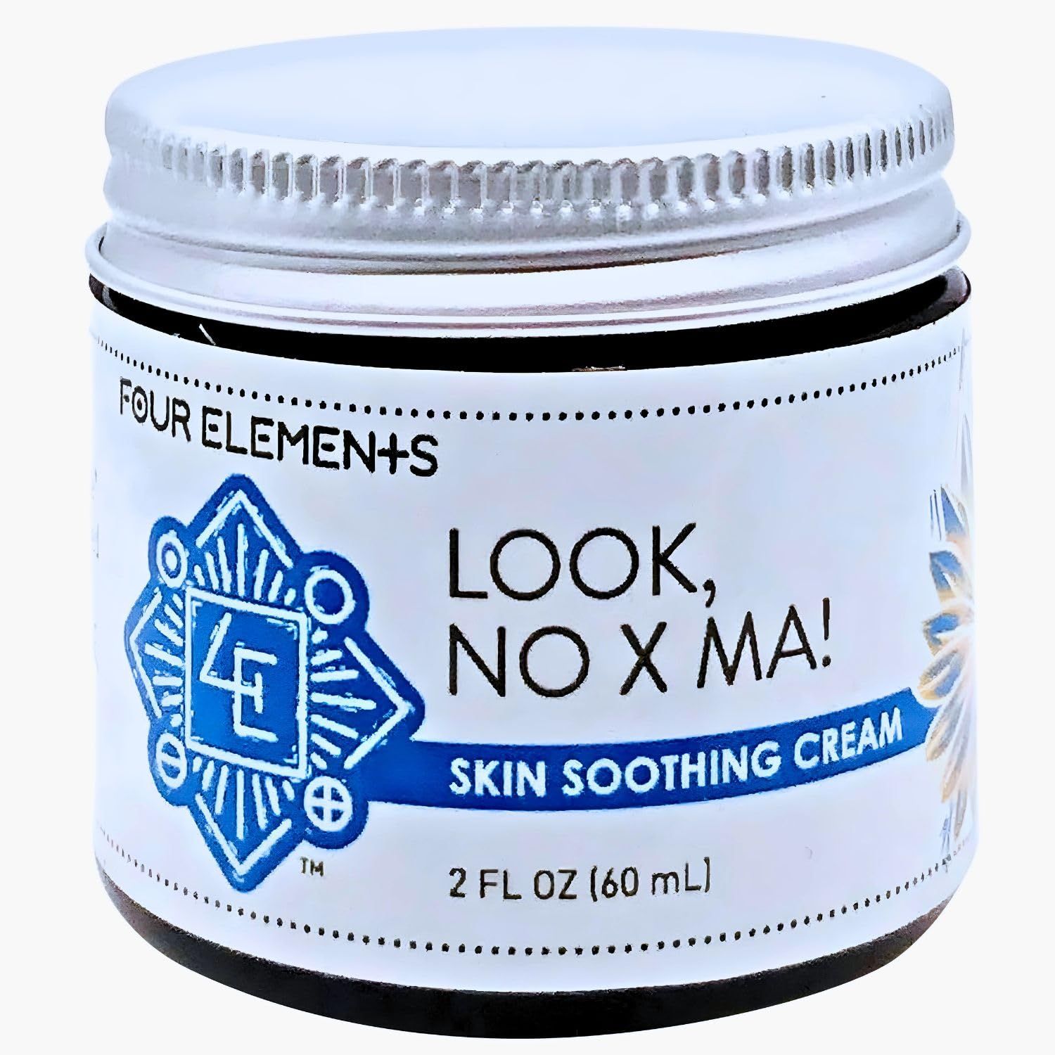 Four Elements 4E LOOK NO X MA Skin Soothing Cream, Nourishes and Hydrates Skin, 100% Organic Herbal, 2 OZ