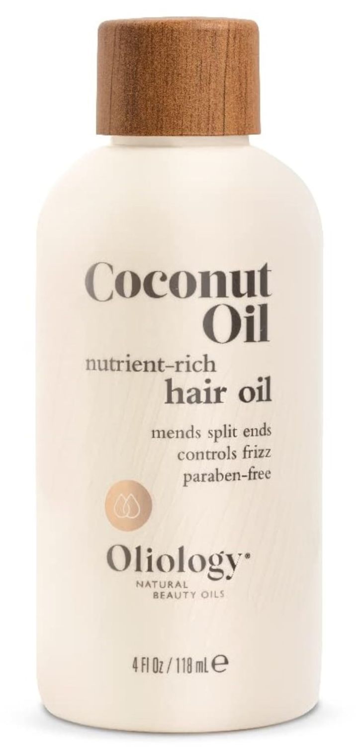 Oliology Coconut Hair Oil - Meds Split Ends, Controls Frizz, Hydrates &amp; Softens - Lightweight Formula Helps Repair Distressed Hair from Heat Styling &amp; Treatments | Made in USA &amp; Paraben Free (4oz)