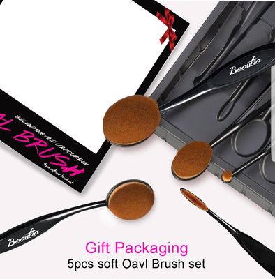 Vivace Professional Multifuction Makeup Oval Brush 5 pieces set With Classy Gift Box/Foundation Cream Concealer Blending and Contouring Extrasoft brush/including XL size