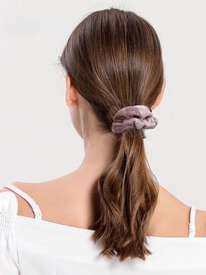 10 Pack Assorted Color Small Velvet Scrunchies for Thin Hair Women Elastic Hair Bands Accessories