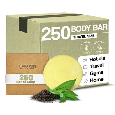 Terra Pure Bar Soap, Travel Size Hotel Amenities, 1.5 oz (Pack of 250)