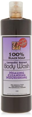 100% Black Soap Body Wash Lavender Scent 13 Fl Oz Ra Cosmetics