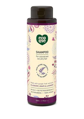 ecoLove - Natural Shampoo, Sodium lauryl sulfate Free, Vegan &amp; Cruelty Free Shampoo for Color Treated Hair, Very Dry &amp; Damaged Hair, Organic Lavender shampoo, No SLS or Parabens, 17.6 oz