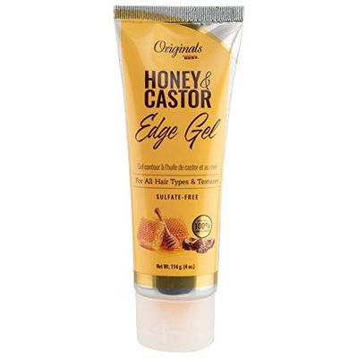 Africa&#39;s Best Originals Honey and Castor Edge Hair Gel for All Hair Types and Textures, Sulfate-Free, 4 oz