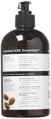 ApotheCARE Essentials The Replenisher Moisturizing Shampoo, Vanilla, Argan Oil, Sweet Almond, 12 oz
